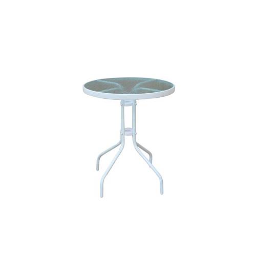 BALENO Τραπέζι Κήπου - Βεράντας, Μέταλλο Βαφή Άσπρο, Γυαλί Tempered Ε-00023428 Ε2400,4W