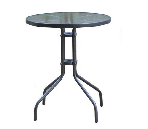 BALENO Τραπέζι Κήπου - Βεράντας, Μέταλλο Βαφή Ανθρακί, Γυαλί Tempered Ε-00023426 Ε2400,1W