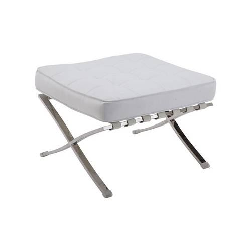 BARCELONA τ. Σκαμπό - Υποπόδιο, Βάση Inox, Pu Άσπρο Ε-00019317 Ε968,01