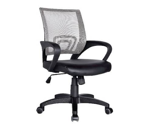 BF2101 Πολυθρόνα Γραφείου με Ανάκλιση, Γκρι Mesh - Μαύρο PU Ε-00012630 ΕΟ254,10