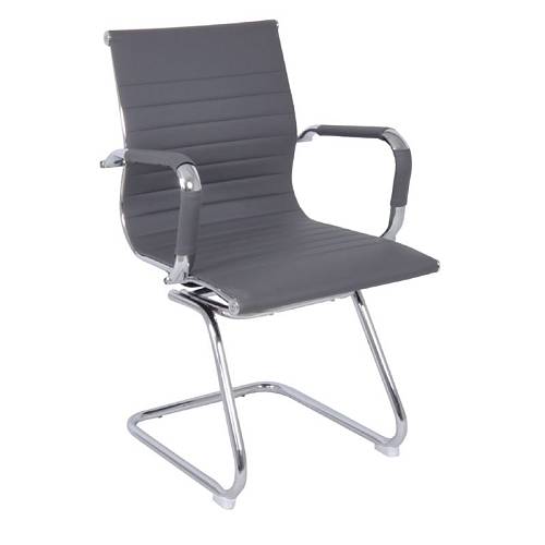 BF3300V Πολυθρόνα Γραφείου Επισκέπτη, Μέταλλο Βάση Χρώμιο PU Γκρι Ε-00017854 ΕΟ277,3 (ΣΕΤ ΤΩΝ 2)