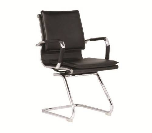 BF3600V Πολυθρόνα Γραφείου Επισκέπτη, Μέταλλο Βάση Χρώμιο - PU Μαύρο Ε-00016931 ΕΟ244 (ΣΕΤ ΤΩΝ 2)