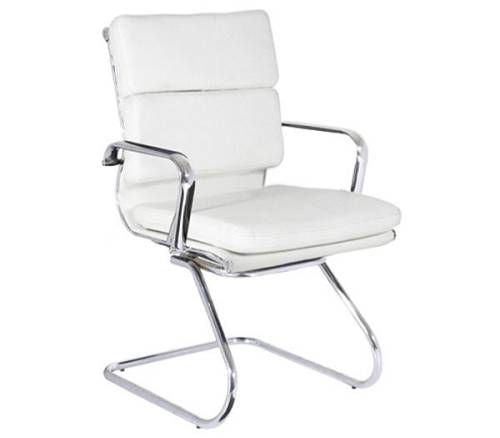 BF4800V Πολυθρόνα Γραφείου Επισκέπτη, Μέταλλο Χρώμιο, PU  Άσπρο Ε-00015022 ΕΟ235,1 (ΣΕΤ ΤΩΝ 2)
