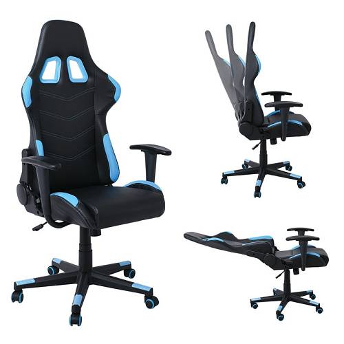 BF9150 Gaming Πολυθρόνα Γραφείου, Ανάκλιση Πλάτης έως 90°, Pu Μαύρο - Μπλε Ε-00021417 ΕΟ541,2