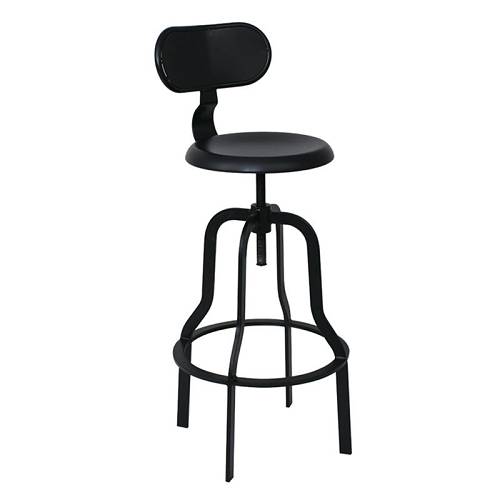 BRUNO Σκαμπό BAR με Πλάτη, Μέταλλο Βαφή Μαύρο, Ύψος Ρυθμιζόμενο, Περιστρεφόμενο Ε-00019378 Ε5138,1