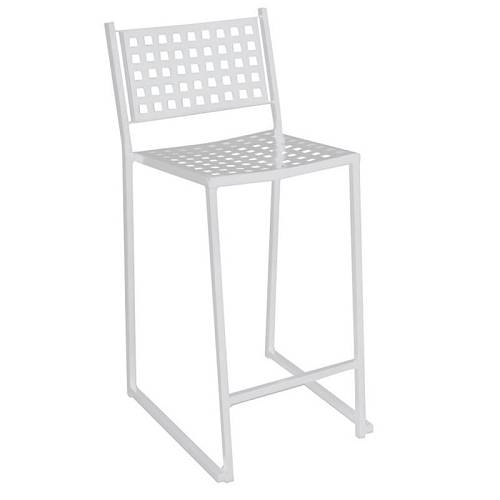 CAPRICE Σκαμπό BAR με Πλάτη, Στοιβαζόμενο, Μέταλλο Βαφή Άσπρο - Pro Ε-00018010 Ε5148,1