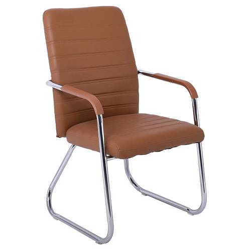 COLLET Πολυθρόνα Γραφείου Επισκέπτη Μέταλλο Χρώμιο, Pu Καφέ Ε-00018985 ΕΟ555,3 (ΣΕΤ ΤΩΝ 4)