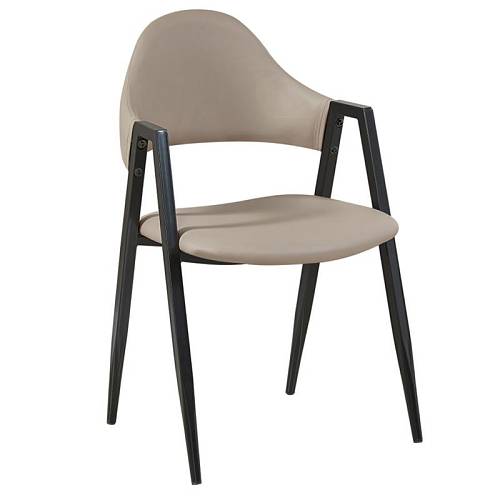 DELTA Πολυθρόνα Μέταλλο Βαφή Μαύρο, Pu Cappuccino Ε-00019258 ΕΜ1301,2 (ΣΕΤ ΤΩΝ 2)