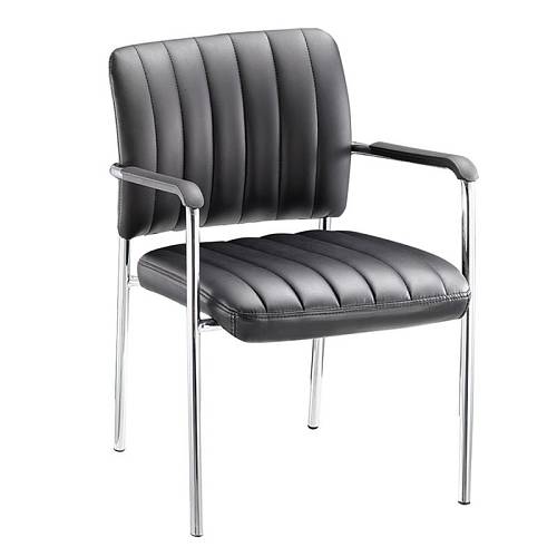 DENIM Πολυθρόνα Γραφείου Επισκέπτη Χρώμιο, Pu Μαύρο Ε-00018723 ΕΟ556,W (ΣΕΤ ΤΩΝ 5)
