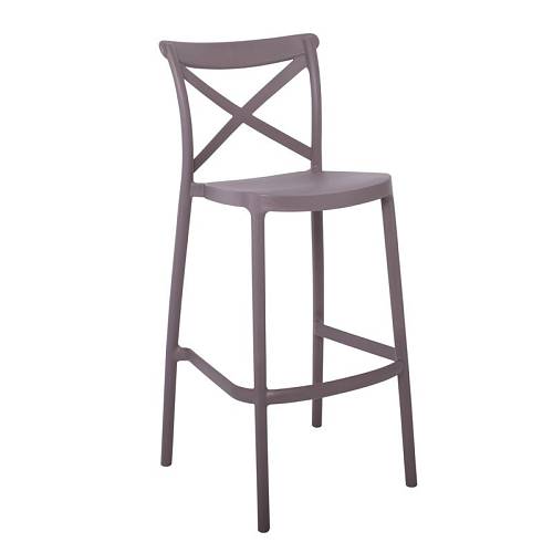 DESTINY Σκαμπό BAR με Πλάτη, PP Mocha, Στοιβαζόμενο Ε-00023654 Ε388,3