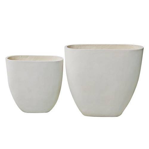 FLOWER POT-14 Set 2 τεμαχίων Απόχρωση Milk White Ε-00023563 Ε6313,S