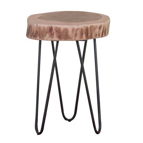 FUEGO Τραπεζάκι Σαλονιού Καθιστικού, Μέταλλο Βαφή Μαύρο, Ξύλο Ακακία Φυσικό Ε-00019708 ΕΑ7059,1