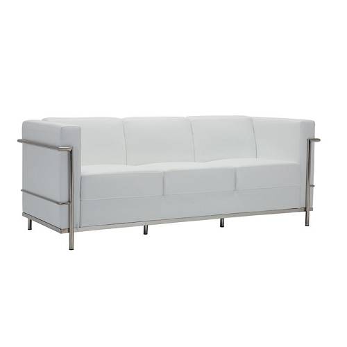GENOVA Καναπές Σαλονιού Καθιστικού 3Θέσιος, Inox Pu Άσπρο Ε-00019302 Ε947,31