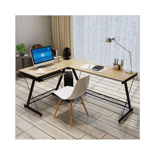 ΓΡΑΦΕΙΟ Η/Υ Γωνία, Μέταλλο Βαφή Μαύρο, Επιφάνεια Απόχρωση Maple Ε-00021930 ΕΟ408,2