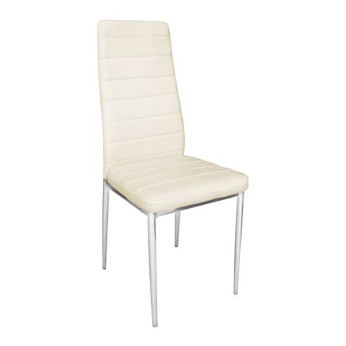 Stock JETTA Καρέκλα Τραπεζαρίας Κουζίνας, Μέταλλο Χρώμιο, Pvc Εκρού Ε-00018298 ΕΜ966Χ,14 (ΣΕΤ ΤΩΝ 4)