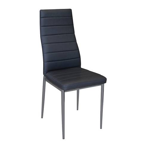 JETTA Καρέκλα Tραπεζαρίας Κουζίνας, Μέταλλο Βαφή Γκρι Pvc Μαύρο Ε-00018292 ΕΜ966,34 (ΣΕΤ ΤΩΝ 4)