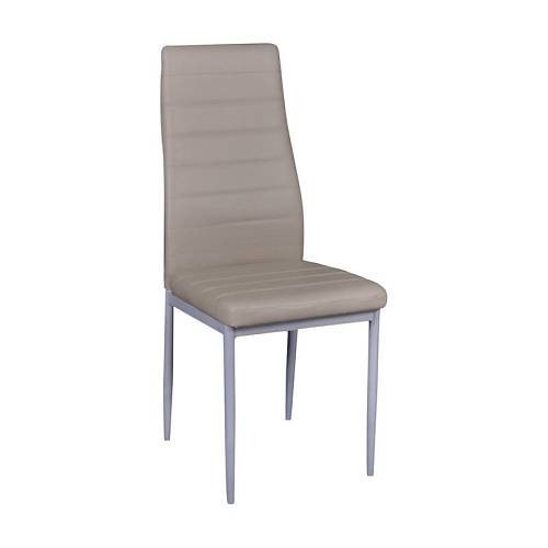 JETTA Καρέκλα Τραπεζαρίας Κουζίνας, Μέταλλο Βαφή Γκρι, Pvc Cappuccino (Συσκ.6) Ε-00017838 ΕΜ966,96 (ΣΕΤ ΤΩΝ 6)