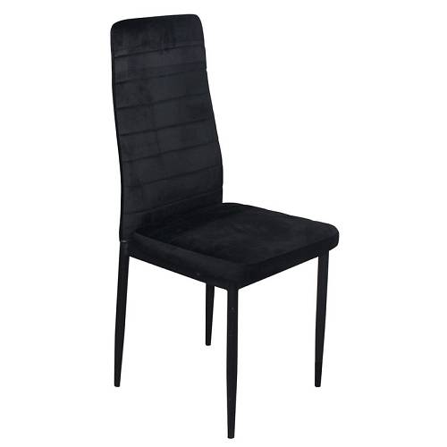 JETTA Καρέκλα Τραπεζαρίας Κουζίνας, Μέταλλο Βαφή Μαύρο Ύφασμα Velure Μαύρο (Συσκ.6) Ε-00024459 ΕΜ966Β,36V (ΣΕΤ ΤΩΝ 6)