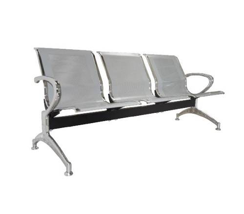 Κάθισμα Αναμονής - Υποδοχής 3 Θέσεων, Μέταλλο Χρώμιο Mesh Γκρι Ε-00015104 Ε503,01