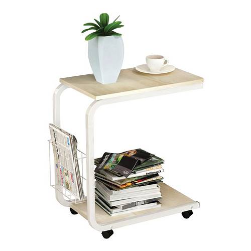 LAP Βοηθητικό Τραπεζάκι, Μέταλλο Βαφή Άσπρο, Απόχρωση Maple Ε-00022673 ΕΜ47,1