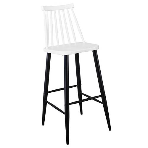 LAVIDA Σκαμπό BAR με Πλάτη, Μέταλλο Βαφή Μαύρο, PP Άσπρο Ε-00024277 ΕΜ153,11 (ΣΕΤ ΤΩΝ 2)
