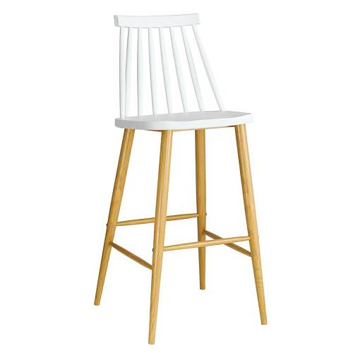 LAVIDA Σκαμπό BAR με Πλάτη, Μέταλλο Βαφή Φυσικό, PP Άσπρο Ε-00017845 ΕΜ153,1 (ΣΕΤ ΤΩΝ 4)