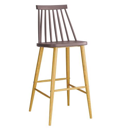 LAVIDA Σκαμπό BAR με Πλάτη, Μέταλλο Βαφή Φυσικό, PP Απόχρωση Sand Beige Ε-00017848 ΕΜ153,9 (ΣΕΤ ΤΩΝ 2)