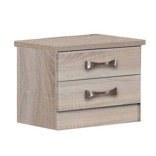 LIFE Κομοδίνο με 2 Συρτάρια, Απόχρωση Sonoma Ε-00016060 ΕΜ365,2