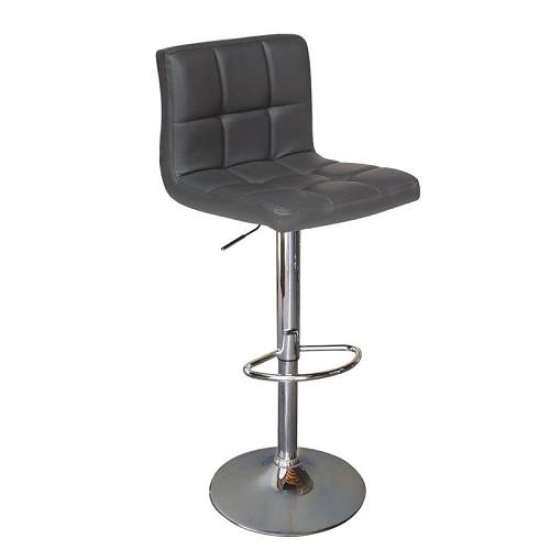 LINO Σκαμπό BAR με Πλάτη, Χρώμιο, PU Γκρι, Ρυθμιζόμενο Ύψος, Περιστρεφόμενο Ε-00017229 ΕΜ412,4 (ΣΕΤ ΤΩΝ 2)