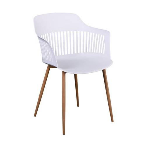 LOUISE Πολυθρόνα Μέταλλο Βαφή Φυσικό, PP-UV Άσπρο (εκτός συσκευασίας) Ε-00024345 ΕΜ165,Ν1W