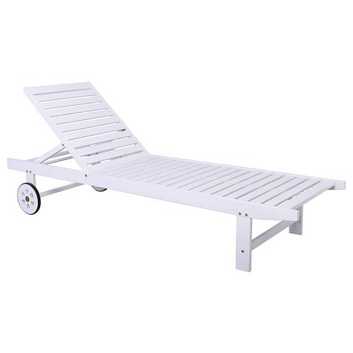 LUGANO Ξαπλώστρα Ξύλο Acacia, Απόχρωση Άσπρο Ε-00021505 Ε229,2