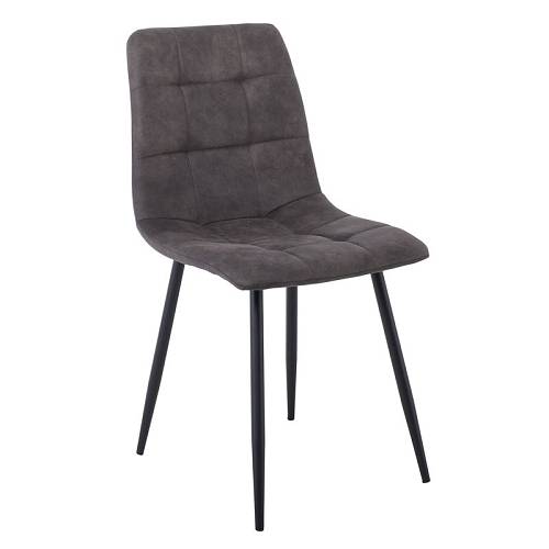 LYDIA Καρέκλα Τραπεζαρίας - Κουζίνας, Μέταλλo Bαφή Μαύρο, Ύφασμα Suede Ανθρακί Ε-00024248 ΕΜ7911,1 (ΣΕΤ ΤΩΝ 4)