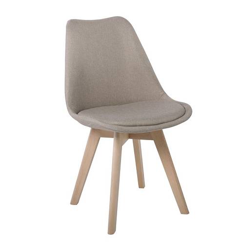 MARTIN Καρέκλα Οξιά Φυσικό, Ύφασμα Μπεζ, Αμοντάριστη Ταπετσαρία Ε-00022055 ΕΜ136,94F (ΣΕΤ ΤΩΝ 4)