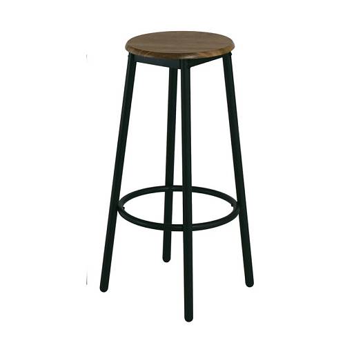 MAYER Σκαμπό BAR, Μέταλλο Βαφή Ανθρακί, Κάθισμα Απόχρωση Antique Brown Ε-00021318 ΕΜ9798,1 (ΣΕΤ ΤΩΝ 4)