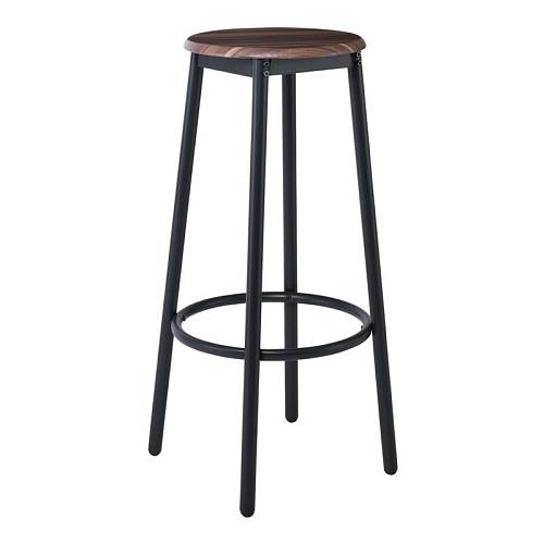 MAYER Σκαμπό BAR, Μέταλλο Βαφή Ανθρακί, Κάθισμα Απόχρωση Καρυδί Ε-00023605 ΕΜ9798,2 (ΣΕΤ ΤΩΝ 4)