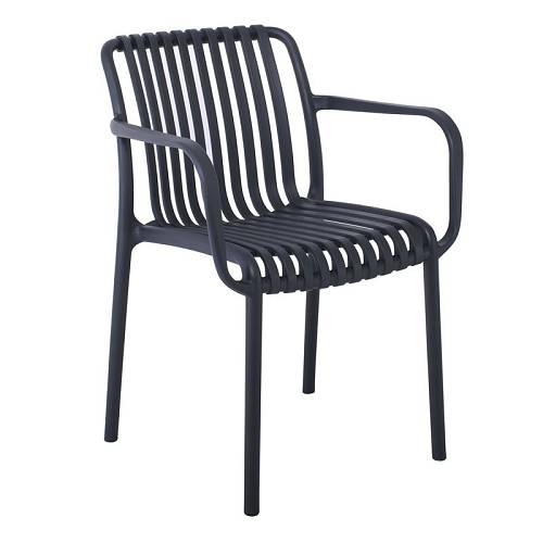 MODA Πολυθρόνα Στοιβαζόμενη PP - UV Ανθρακί Ε-00024289 Ε3800,2