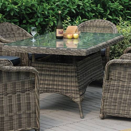 MONTANA Τραπέζι Dining Κήπου-Βεράντας ALU, Φ5mm Round Wicker Grey Brown Ε-00011267 Ε655,2