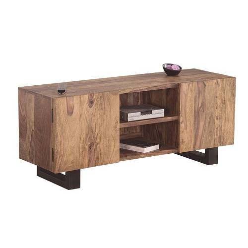 NELSON 'Επιπλο TV Μέταλλο Βαφή Μαύρο, Ξύλο Ακακία Φυσικό Ε-00018087 ΕΑ7098