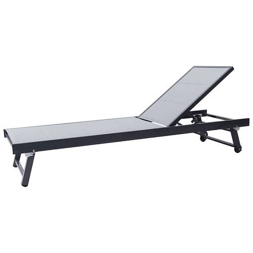 POOL Ξαπλώστρα, Αλουμίνιο Βαφή Ανθρακί, Textilene Γκρι Ε-00024270 Ε6796,1