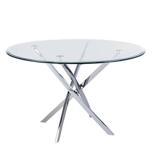 POSTO Τραπέζι Τραπεζαρίας Κουζίνας Χρώμιο, Γυαλί 10mm Ε-00015748 ΕΜ926