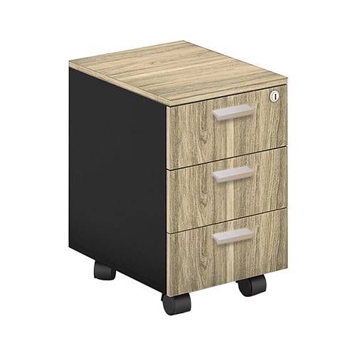 PROJECT Συρταριέρα Τροχήλατη Γραφείου, 3 Συρτάρια, Απόχρωση Sonoma - Γκρι Ε-00020624 ΕΟ937