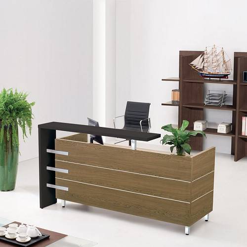 PROLINE Reception - Γραφείο Απόχρωση Καρυδί Δρυς - Μαύρο Ε-00020615 ΕΟ943