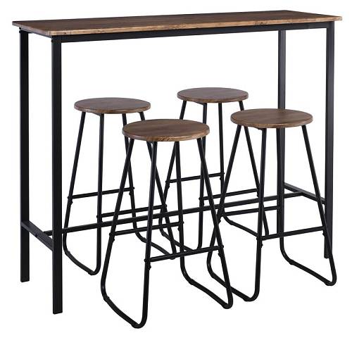 PUB Set Bar Τραπέζι + 4 Σκαμπώ, Μέταλλο Βαφή Ανθρακί - Antique Brown Ε-00024212 ΕΜ9800