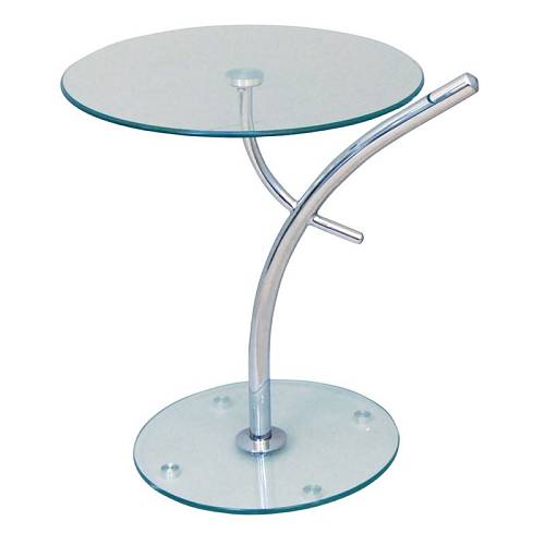 RAVEL Τραπεζάκι Βοηθητικό Χρώμιο - Γυαλί Ε-00007932 ΕΜ939
