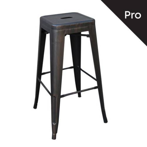 RELIX Σκαμπό Bar-Pro H.67cm, Μέταλλο Βαφή Antique Black Ε-00017224 Ε5193,10