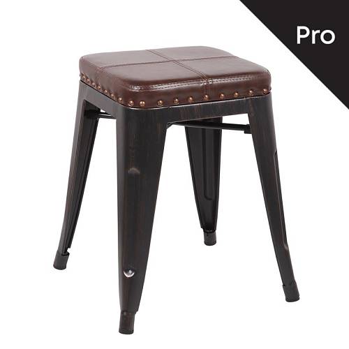 RELIX Σκαμπό-Pro, Μέταλλο Βαφή Antique Black, Pu Σκούρο Καφέ Ε-00018545 Ε5195Ρ,10