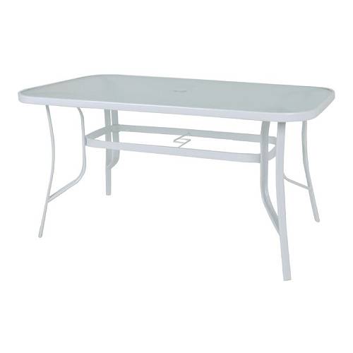 RIO Τραπέζι Κήπου - Βεράντας, Μέταλλο Βαφή Άσπρο, Γυαλί Ε-00017949 Ε2503,2