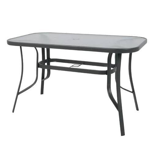RIO Τραπέζι Κήπου - Βεράντας, Μέταλλο Βαφή Ανθρακί, Γυαλί Ε-00017946 Ε2502