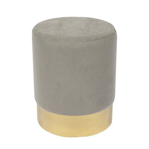 SOL Σκαμπό Βοηθητικό, Χρώμιο Χρυσό, Ύφασμα Velure Απόχρωση Γκρι Ε-00021603 Ε7030,4