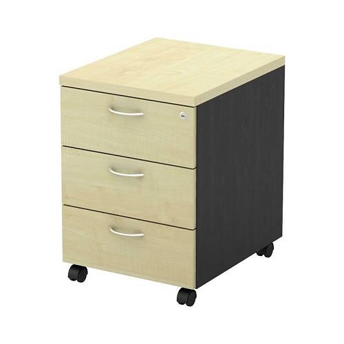 ΣΥΡΤΑΡΙΕΡΑ Τροχήλατη, Με 3 συρτάρια, Απόχρωση Dark Grey - Beech Ε-00020137 ΕΟ994